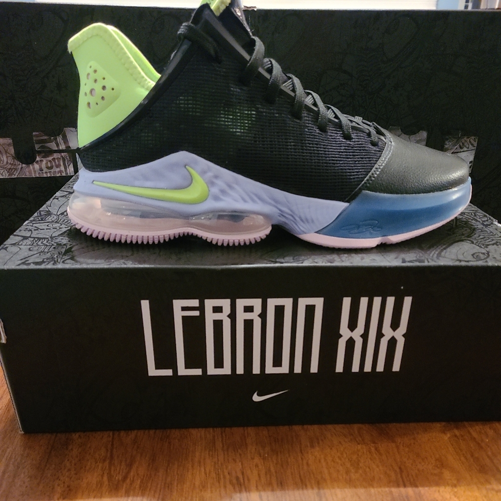 Nike LeBron 19 Low Men's Basketball Shoes Black-Ghost Green-Purple DO9829-001